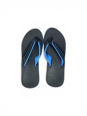 NWOT Rainbow Kid Capes PU Nubuck Brown Leather Wide Strap Flip Flop Sandals 2-3